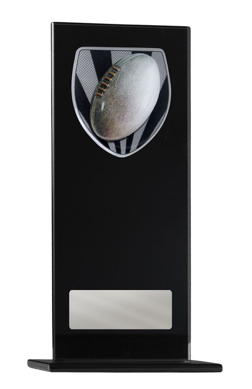 Black Glass Aussie Rules Glass Award 180mm