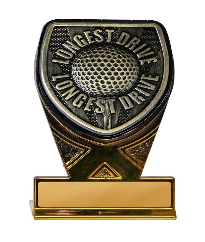 Gold Longest Drive Golf Trophy 110mm