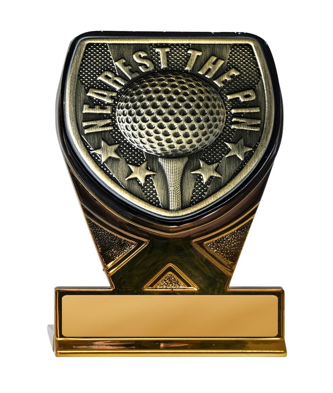 Gold Nearest the Pin Golf Trophy 110mm