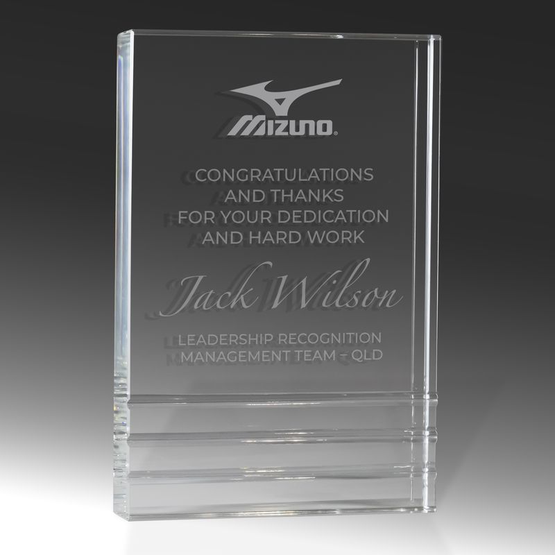 Crystal Ridged Block Crystal Award 150mm