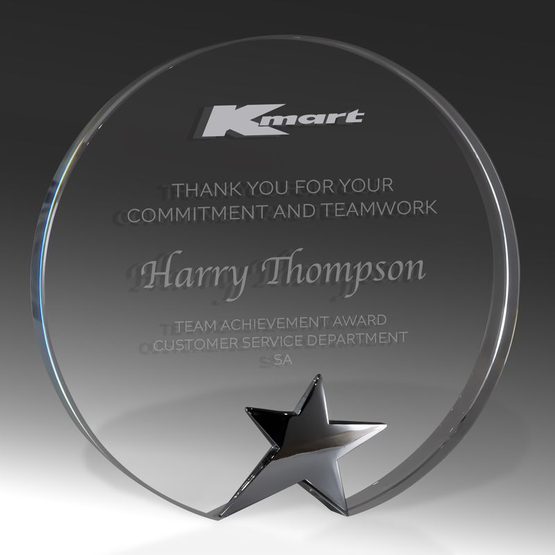 Crystal Rounded Star Crystal Award 160mm