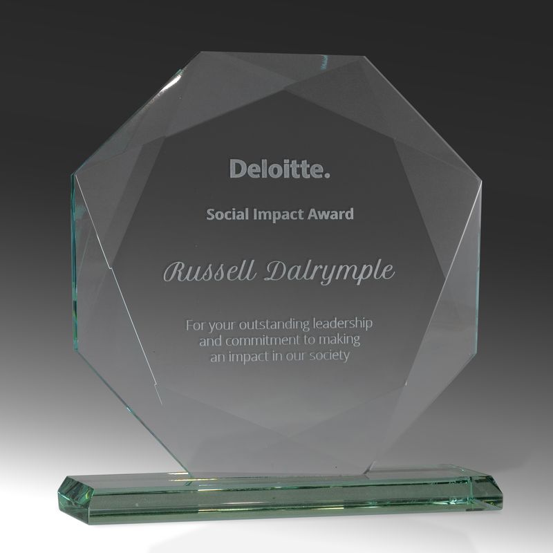 Jade Glass Octagon Glass Award 165mm