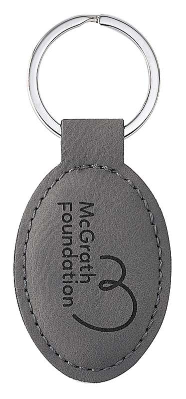 Leatherette Keychain – Grey
